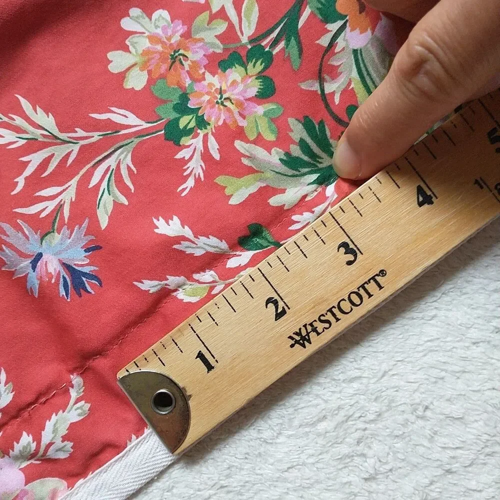 Vtg Ralph Lauren Belle Harbor Sham Red Floral Cotton Standard Size 1x